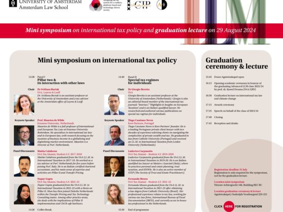 Mini symposium on international tax policy and graduation lecture on 29 August 2024